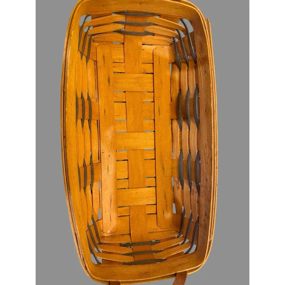 Longaberger Bread Basket w/ Liner & Stone |‎ Handwoven Dresden OH | 1997